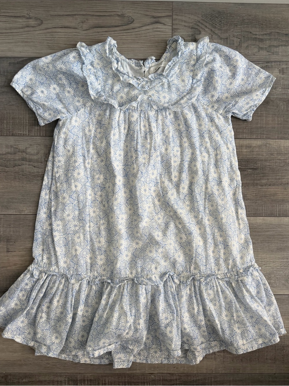 Doen Light Blue Floral Ruffle Dress